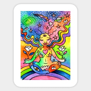 Rainbow Meditation Sticker